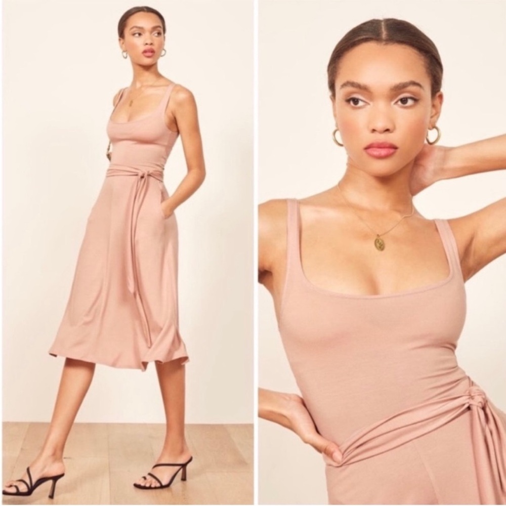 Reformation Nude Pink Midi Dress